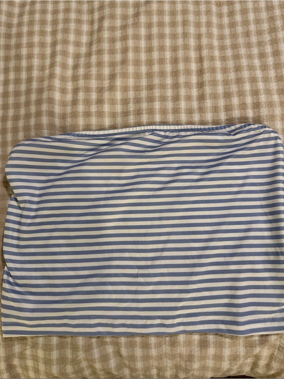 Striped Blue and White Women’s cropped tube top